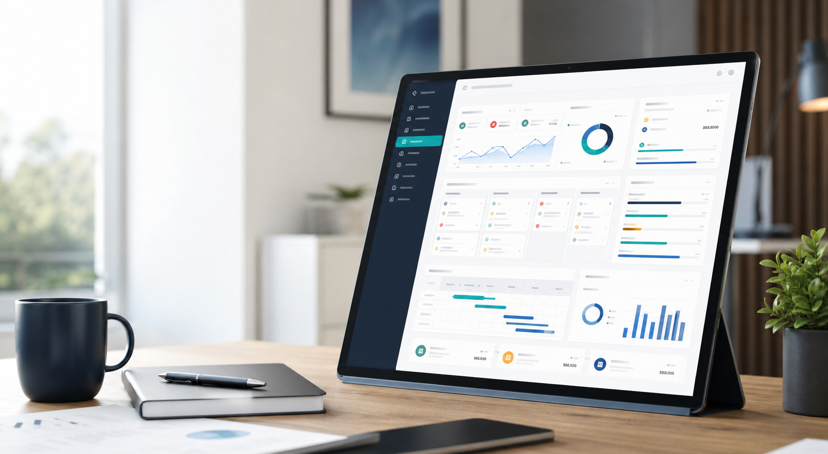 Modernes Dashboard für digitale Unternehmensprozesse